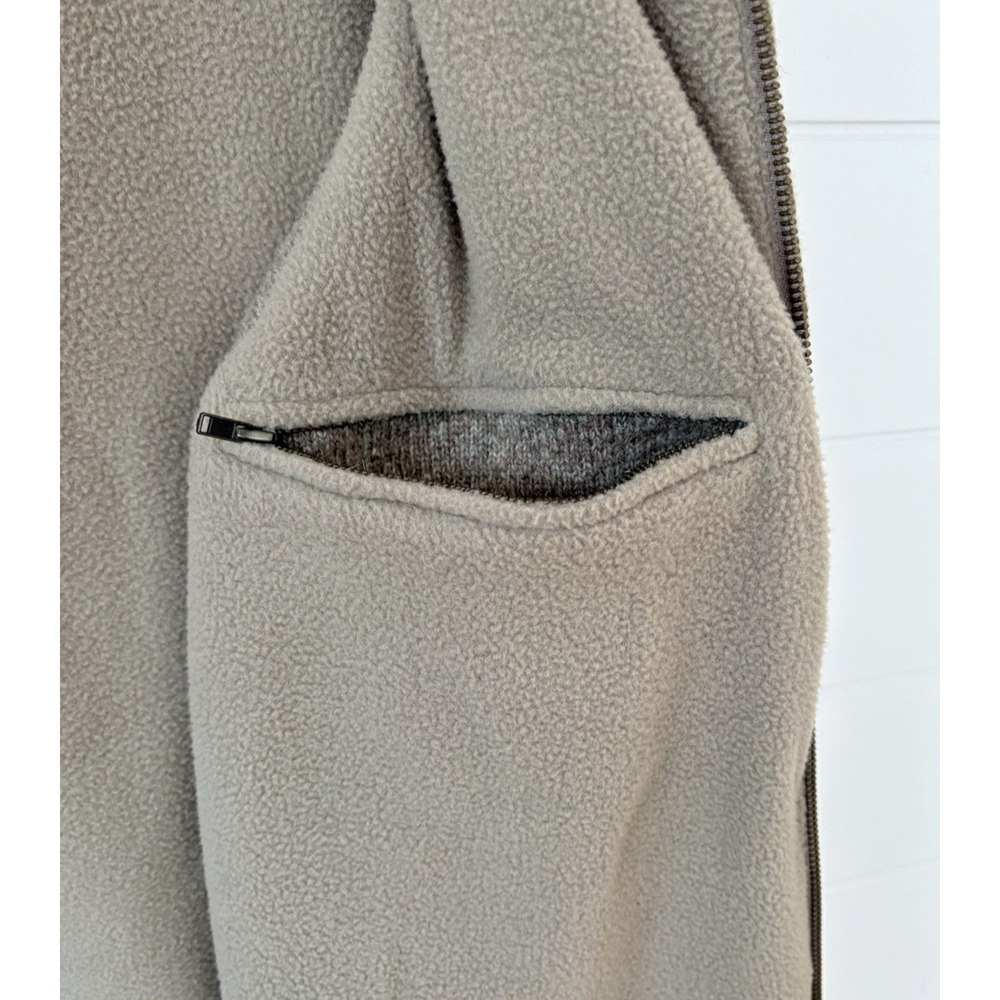 Pendleton Shetland Wool Zip Front Sweater Vest Fleece Lined Beige Tan Medium - Picture 7 of 16